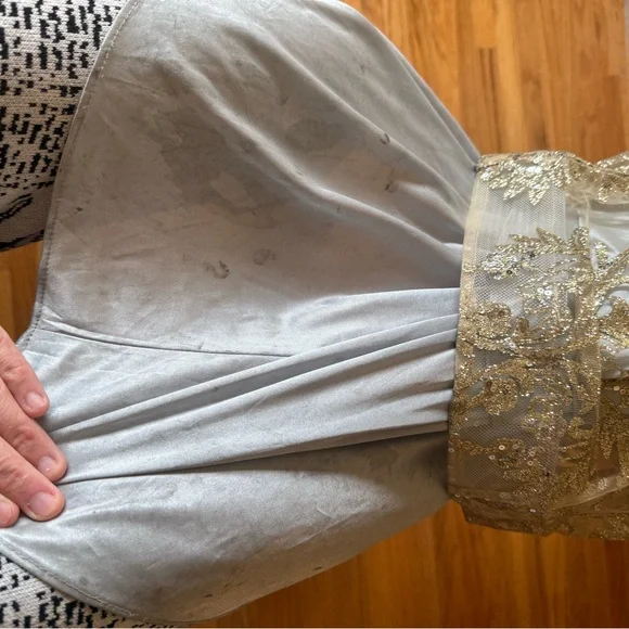 Glitter Print Mermaid Dress by Cinderella Divine J810 - Picture 14 of 14